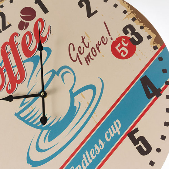 Vintage Coconut Coffee Cup Wall Clock