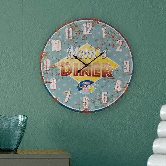 Vintage Coocnut Mom's Diner Wall Clock